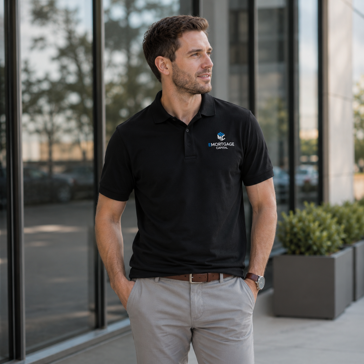 BLACK ADIDAS SPORT POLO